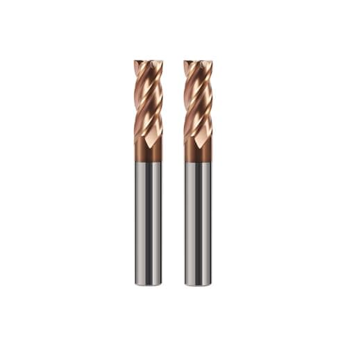Image of Hilpaty Tungsten Carbide End Mill Bit 4.0 * 50mm*2 HRC 55 TiSiN Coated 4 Flute Sharp Corner Cutter, Performance CNC Milling Bits for Metal, Cast Iron, Stainless Steel, Alloy Steel