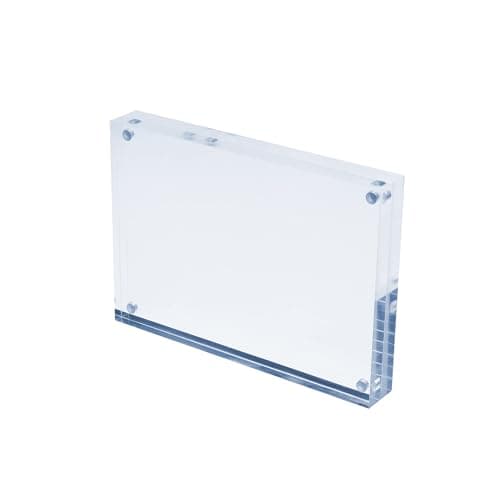 Image of Deflecto 30mm A4 Magnetic Double Sided Acrylic Display Block Photo Frame, Clear, Transparent, Picture Display, (300 x 213 x 30mm)