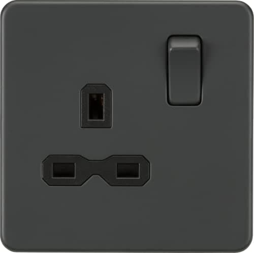 Image of Knightsbridge 13A 1G DP switched socket - Anthracite