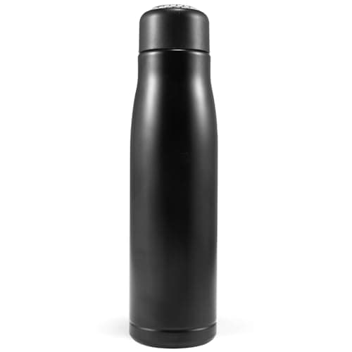 Image of Insulated Stainless Steel Water Bottle, Metal Water Bottle Double Wall Vacuum Insulated Flask for Hot & Cold Beverages, 8hrs Hot & 20hrs Cold Drinks for Sport and Travel, 500ml, Black