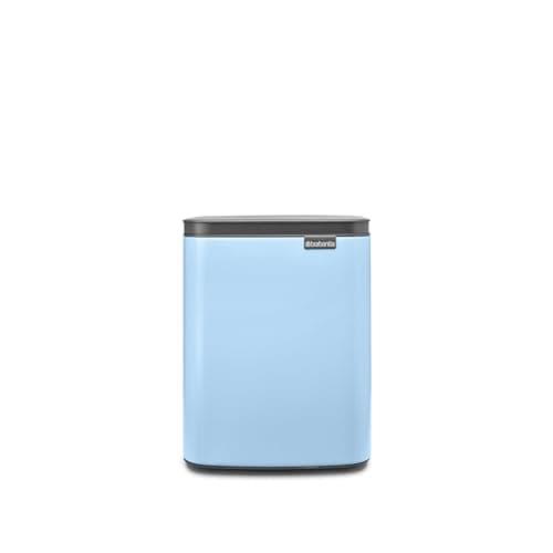 Image of Brabantia - Bo Waste Bin 7L - Small & Stylish Rubbish Bin - Easy Open and Soft Closing Lid - Hygienic & Space Efficient - Wall Mountable - for Bathroom, Toilet, Home Office - Dreamy Blue