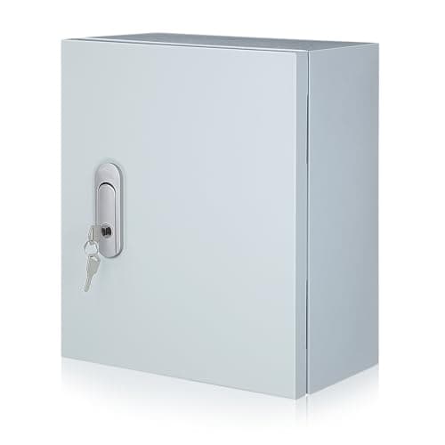 Image of iplusmile IP30 Weatherproof Metal Wall-mounted Electronic Equipment Enclosure Box with Keys Electrical Lockable Junction Box for Indoor and Outdoor