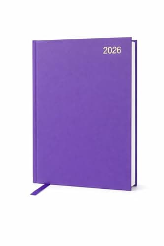 Image of Top Sale 2026 A4 Week to View Diary Hardback Planner - Purple Weekly Planner with Ribbon Bookmark Large Desk Organiser for Work School and Home