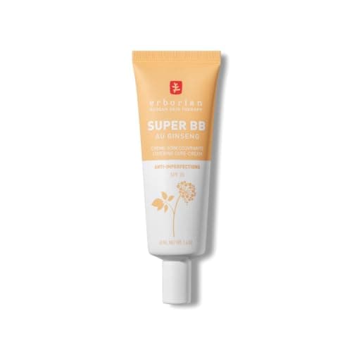 Image of Erborian - Super BB Cream with Ginseng - High Coverage Tinted Face Care Anti-Imperfections - Complexion Corrector and Perfecter - Sun Protection SPF 20 - Korean Cosmetic - Nude 40ml