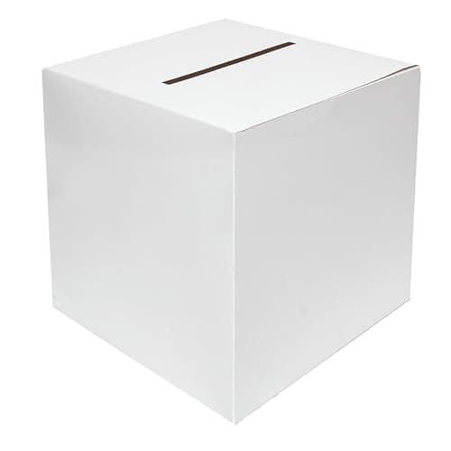 Image of Storm&Lighthouse 30cm x 30cm x 30cm White Wedding Card Post Box Flat-Packed Art Box Card Box for Party and Wedding Reception