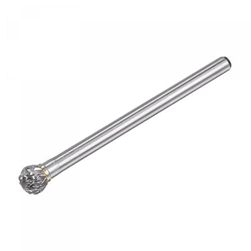 Image of sourcing map Carbide Burrs Rotary Files, Double Cut Ball Tungsten Carbide Tip 10mm Cutting Head 6mm Shank 100mm (4-Inch) Length for Wood Metal Stone Polishing