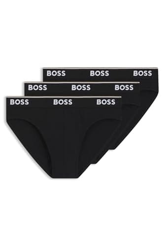 Image of BOSS Men's 3 Pack Pure Cotton Briefs, Black, L