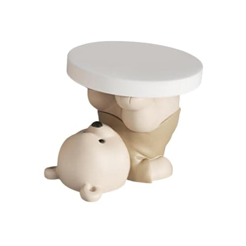 Image of TWISAXC Functional Bear Statue Side Table Modern Small Living Room Bedrooms With Bear Shape for Creative Decoration Modern Resin Sculpture End Table Bedside Tables