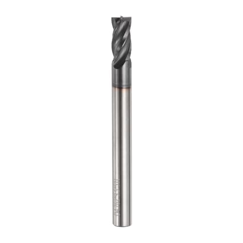 Image of sourcing map Carbide Square Nose End Mill Bit 3/16" Cut Dia 4 Flutes TiAlN Coated Milling Cutter for Hardened Steel Metal (3/16" Shank 3/8" Cut Length 2" Long 30 Degree Helix)