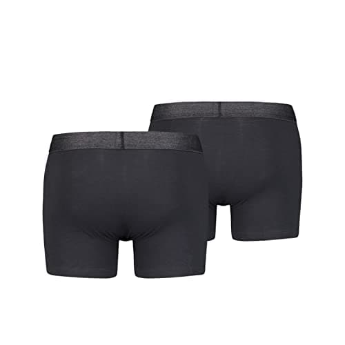 Image of Levi's Men's Melange Wasitband Organic Cotton Boxer Brief (Pack of 2), Black, M