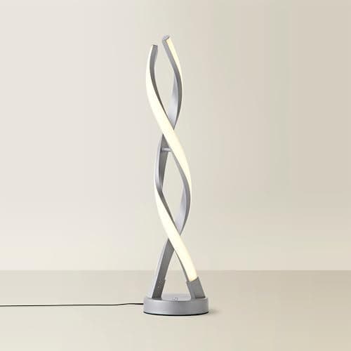 Image of ValueLights | Infinity Matte Grey Double Twist Integrated LED Table Lamp | Table Lamp, Home Décor & Improvement Essential