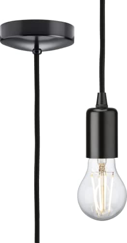 Image of Knightsbridge 1.8m E27 Contemporary Pendant Set - Matt Black 8270L