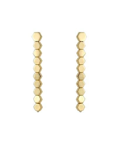 Image of Karen Millen Mosaic Drop Earrings for Women (Gold)
