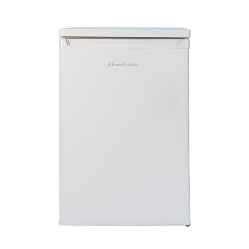 Image of Russell Hobbs Under Counter Larder Fridge 127 Litre with Adjustable Thermostat & Feet, 3 Removable Shelves, Internal LED Light, Reversible Door, White, 2 Year Guarantee RH85UCLF552E1W