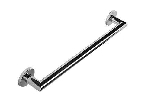 Image of Croydex Modern Safety Support Rail Stainless Steel Grab Bar for Bathroom, Chrome, 600 mm, Silver