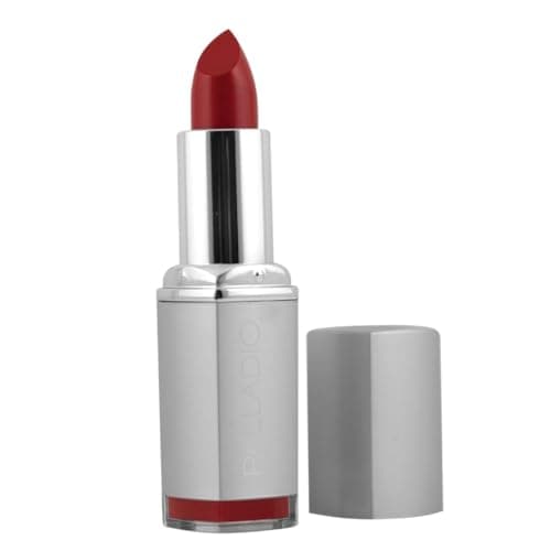 Image of Palladio Herbal Lipstick, Rich Pigmented and Creamy, Infused with Aloe Vera, Chamomile & Ginseng, Prevents Lips from Drying, Combats Fine Lines, Long Lasting Lipstick, Pure Red