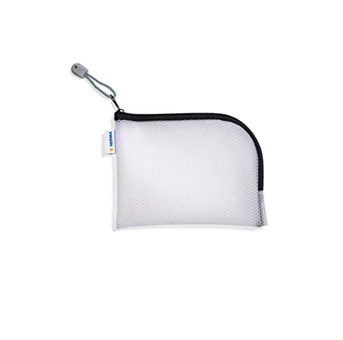 Image of HERMA 20023 Zipped Travel Case A6 Transparent (19 x 14 cm) Small Lockable Clear Pocket with Zipper for Mobile Phone, Charging Cable, Cosmetics, Pens, Keys, Toiletry Bag in Black