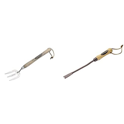 Image of Spear and Jackson 5110WF Traditional Stainless Steel, Long Handled Weed Fork, 12-Inch and 4059NB Elements Dandelion Weeder, 35 x 3.5 x 4 cm