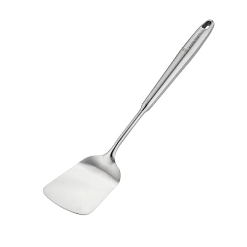 Image of Stanley Rogers Monobloc Stainless Steel Solid Turner, Satin Finish Kitchen Utensil with Wide Fish Slice Head, Hanging Loop & Dishwasher Safe, Cooking Gadget for Flipping & Serving, 36.5x7.5x2.1cm