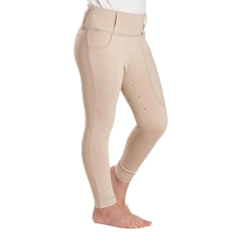 Image of Harry Hall Kids Competition Riding Tights – Silicone Seat, Stretch Fabric, Pockets Beige