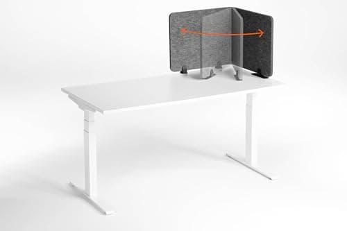 Image of Durable Felt Desk Divider Panel - Visual Acoustic Privacy Partition - 120cm - Grey - Foldable Panels For Any Desk - Made from Recycled PET