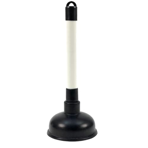 Image of Sink Plunger Kitchen Sink Unblocker Heavy Duty Unblocking Effective Tool with 100mm (4 inch) Cup and 225mm (9 inch) Handle Drain Unblocker for Kitchen, Sink, Shower and Floor Drains, Black/White