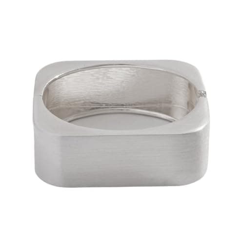 Image of CAZSTYK Geometric Square Alloy Bangle High Shines Gold or Silver Tone Comfortable Wide Cuff Jewelry for Trendsetters Thick Gold or Silver Bangles for Women