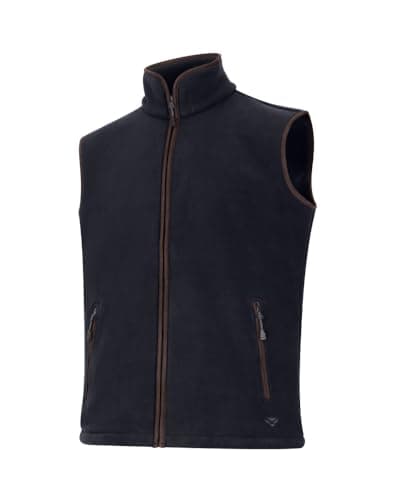 Image of Hoggs of Fife Woodhall Fleece Mens Gilet body warmer mens fleece waistcoat/sleeveless vest, Full zip and zipped pockets - Black - X/Large