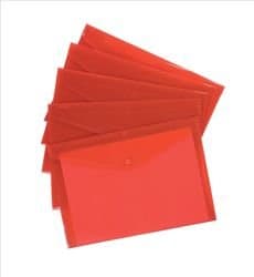 Image of 5 Star Envelope Wallet Polypropylene A4 Translucent Red [Pack 5]