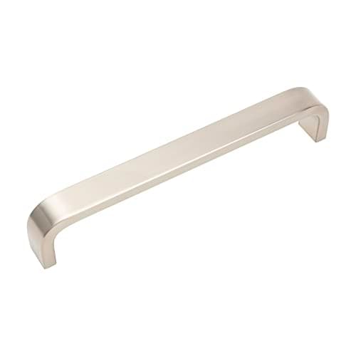 Image of Decoranddecor Sable D Shaped Aluminium Kitchen Cabinet Pull Handles (160mm Hole Center, Satin Nickel)