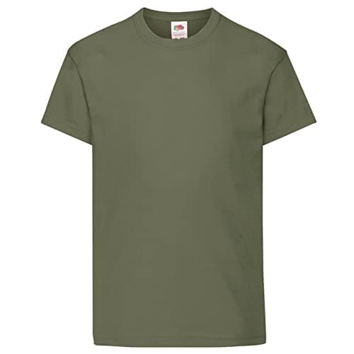 Image of Fruit of the Loom Childrens/Kids Original Short Sleeve T-Shirt (12-13 Years) (Classic Olive)