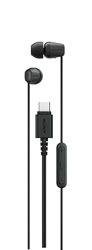 Image of Sony IER‑EX15C USB‑C Wired Earbuds with Mic – Lightweight In‑Ear Headphones for Android, iPhone, Laptop & PC – Tangle‑Free Cable, Clear sound – Perfect for Travel & Everyday Use – Black