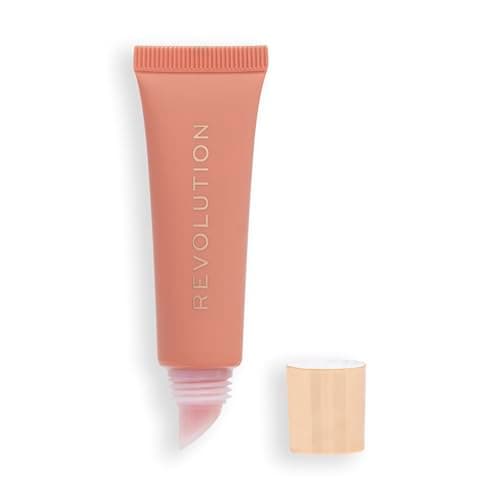 Image of Makeup Revolution, Juicy Peptide Lip Balm, Hydrating Lip Balm with Sheer Colour, Infused with Vitamin E & Peptides, Nude Peach, 8ml