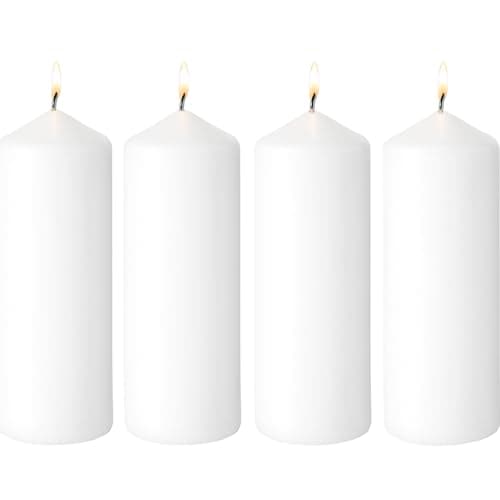 Image of 4 x Classic Candles Church Pillar Candles (Large, White)