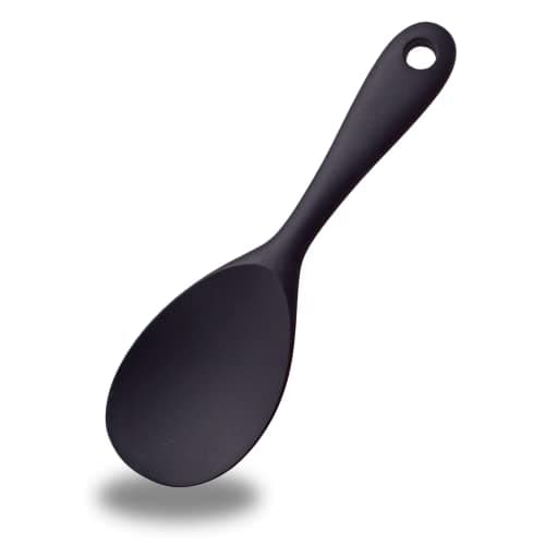 Image of Lmyzcbzl Rice Serving Spoon, Silicone Rice Paddle, Silica Gel Rice Spoon, Non Stick Rice Spoon, Kitchen Tool, for Rice, Mashed Potatoes, Stirring, Mixing, Black (bnfs)
