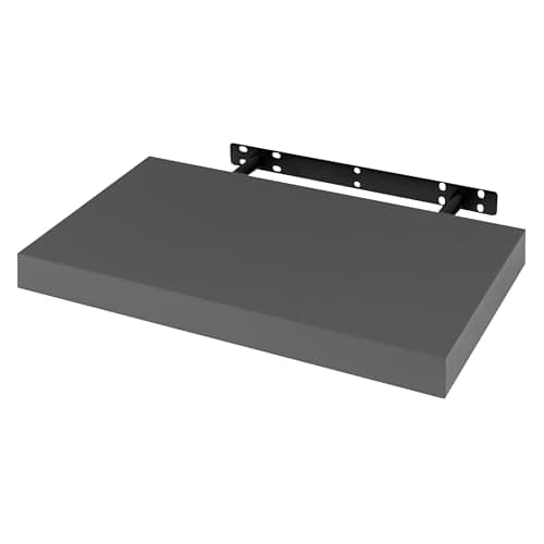 Image of WOLTU Floating Shelf, Wall Shelf, Bookshelf, Wooden Board for Books, Pictures, Decoration, 40x23x3.8cm, Dark Grey