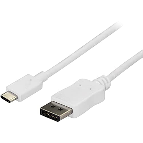 Image of StarTech.com 6ft/1.8m USB C to DisplayPort 1.2 Cable 4K 60Hz - USB-C to DisplayPort Adapter Cable HBR2 - USB Type-C DP Alt Mode to DP Monitor Video Cable - Works w/ Thunderbolt 3 - White (CDP2DPMM6W)