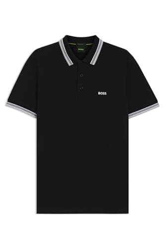 Image of BOSS Men's Paddy Curved Polo Shirt, Black1, XXXL