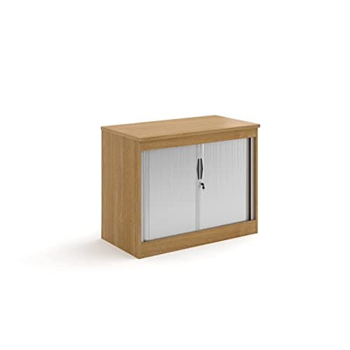 Image of Mr Office Furniture Ltd Systems horizontal tambour door cupboard 800mm high (Oak)