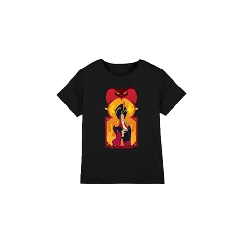 Image of Aladdin Disney Boys The Evil Sorcerer, Jafar Unisex Kids T-Shirt, Black, 12-13 Years UK