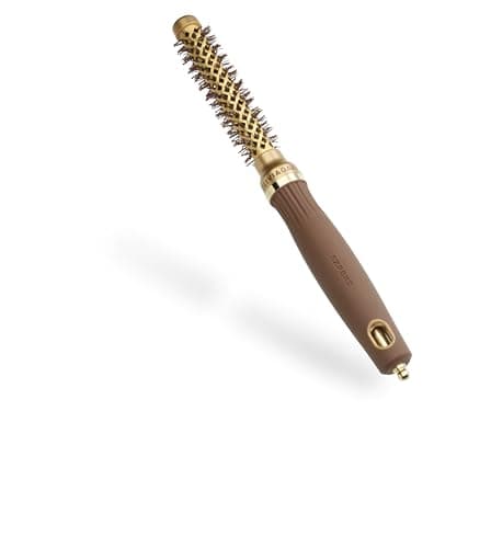 Image of Olivia Garden Expert Blowout Shine – Gold & Brown - 15 - Ceramic Coated Round Brush for Smooth Blowout, Frizz-Free Hair & Radiant Shine