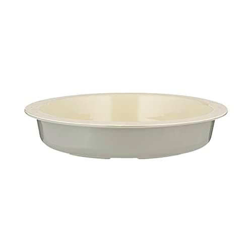 Image of Mason Cash Innovative Kitchen 29cm Pie Dish | Grey & Cream Stoneware with Pastry Anchor Rim & Rippled Base | Even Heat Distribution, Easy Pastry Release, Oven, Microwave, Freezer & Dishwasher Safe