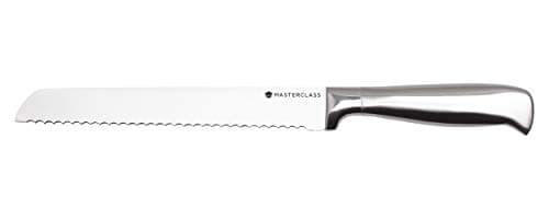 Image of MasterClass Bread Knife, Deluxe Stainless Steel, Durable Serrated Bread Knife 20cm (8"), Hanging Display Pack, Silver