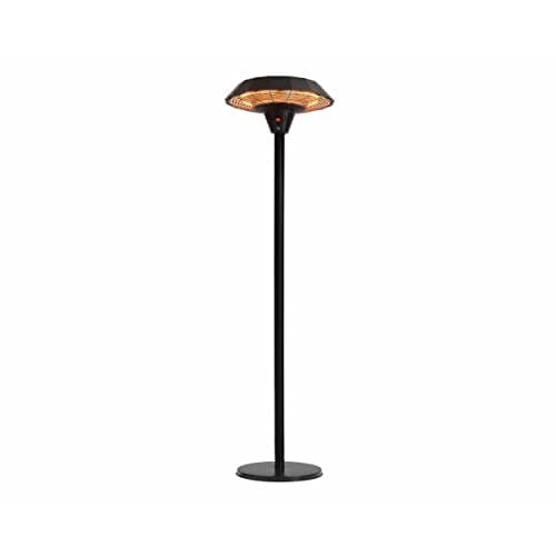 Image of CHARLES BENTLEY Electric Floor Standing Outdoor Patio Heater-220-240V 2000W- 3 adjustable heat settings - Remote Controlled - Instant heat - Black