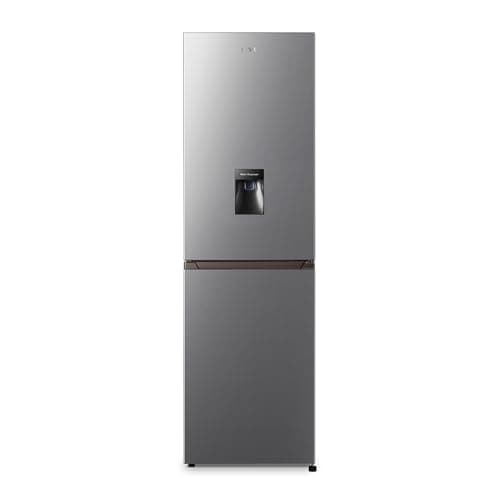 Image of HYE Fridge Freezer - 50/50 Freestanding Fridge Freezer, 182.4cm Height, 55cm Width, 256 Litre Capacity, Total No Frost & Non-Plumbed Water Dispenser, Silver - RF01FF256S18