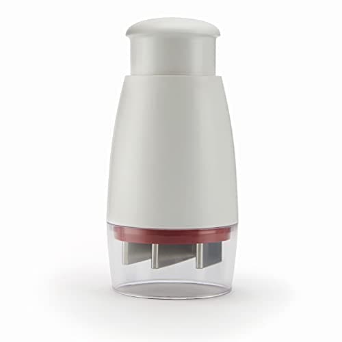Image of Zyliss E910012 Zick-Zick Classic Food Chopper | Plastic/Stainless Steel | White | Manual Handheld Vegetable Chopper/Food Slicer/Hand Chopper/Onion Chopper | Dishwasher Safe | 5 Year Guarantee