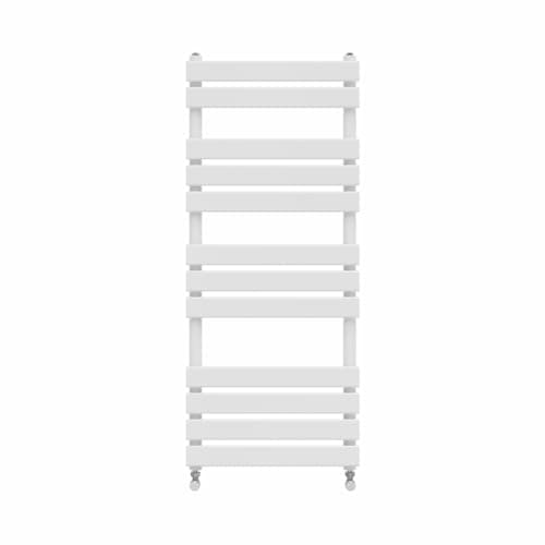 Image of Warmehaus Minimalist Bathroom Flat Panel Heated Towel Rail Radiator Rad White 1200x500mm - Modern Central Heating Space Saving Radiators - Perfect for Bathrooms
