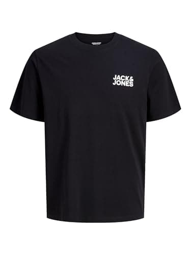 Image of JACK & JONES Men's Jjecorp Logo Tee Ss Crew Neck Ss19 Noos T-Shirt, Black (Black Slim/Small Print), S