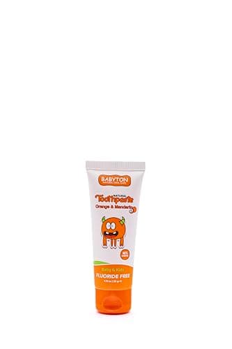 Image of Babyton Natural Toothpaste - Tropical Flavor, Safe for Babies and Kids, Free from SLS/Fluoride/Parabens, 50ml (Orange & Mandarin)