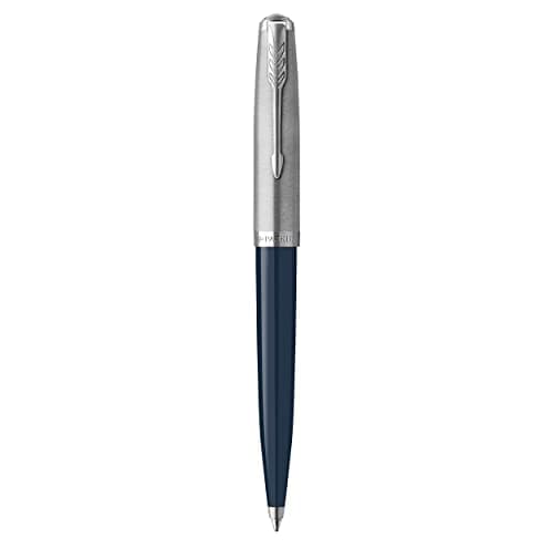 Image of Parker 51 Ballpoint Pen | Midnight Blue Barrel with Chrome Trim | Medium Point with Black Ink Refill | Gift Box